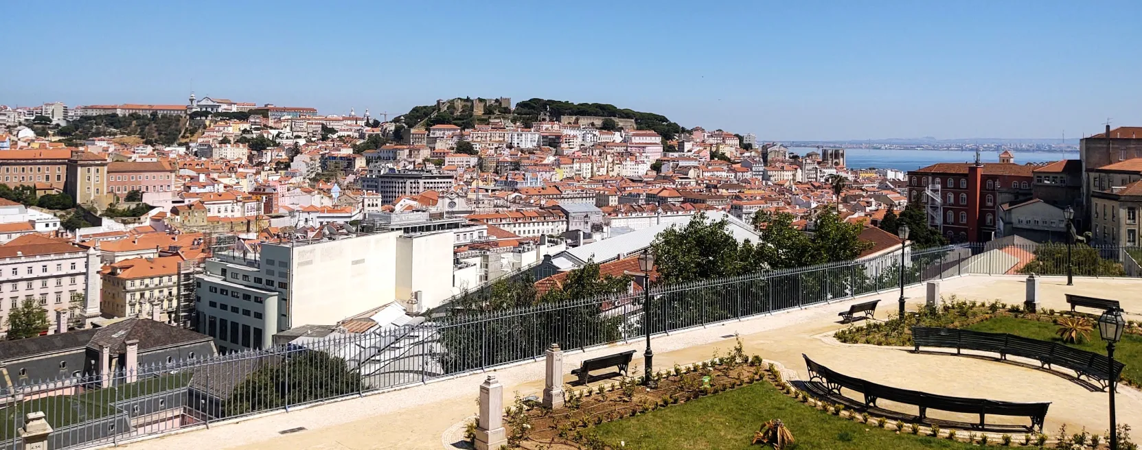 View of Lisbon from the Graça viewpoint, with São Jorge Castle in the background